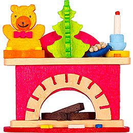 Tree Ornament  -  Little Fireplace with Teddy  -  6cm / 2.4 inch