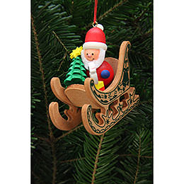 Tree Ornament  -  Santa Claus in Sleigh  -  7,5x7,1cm / 3x3 inch