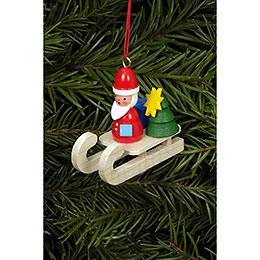 Tree Ornament  -  Santa on Sleigh  -  4,7x4,3cm / 2x1 inch