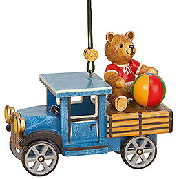 Tree Ornament  -  Truck with Teddy  -  5cm / 2 inch